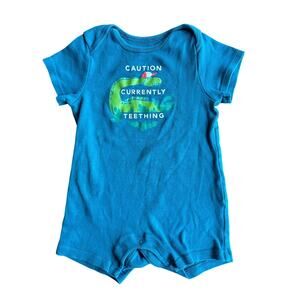 12-18M Toddler Dinosaur "Caution Currently Teething" Onesie